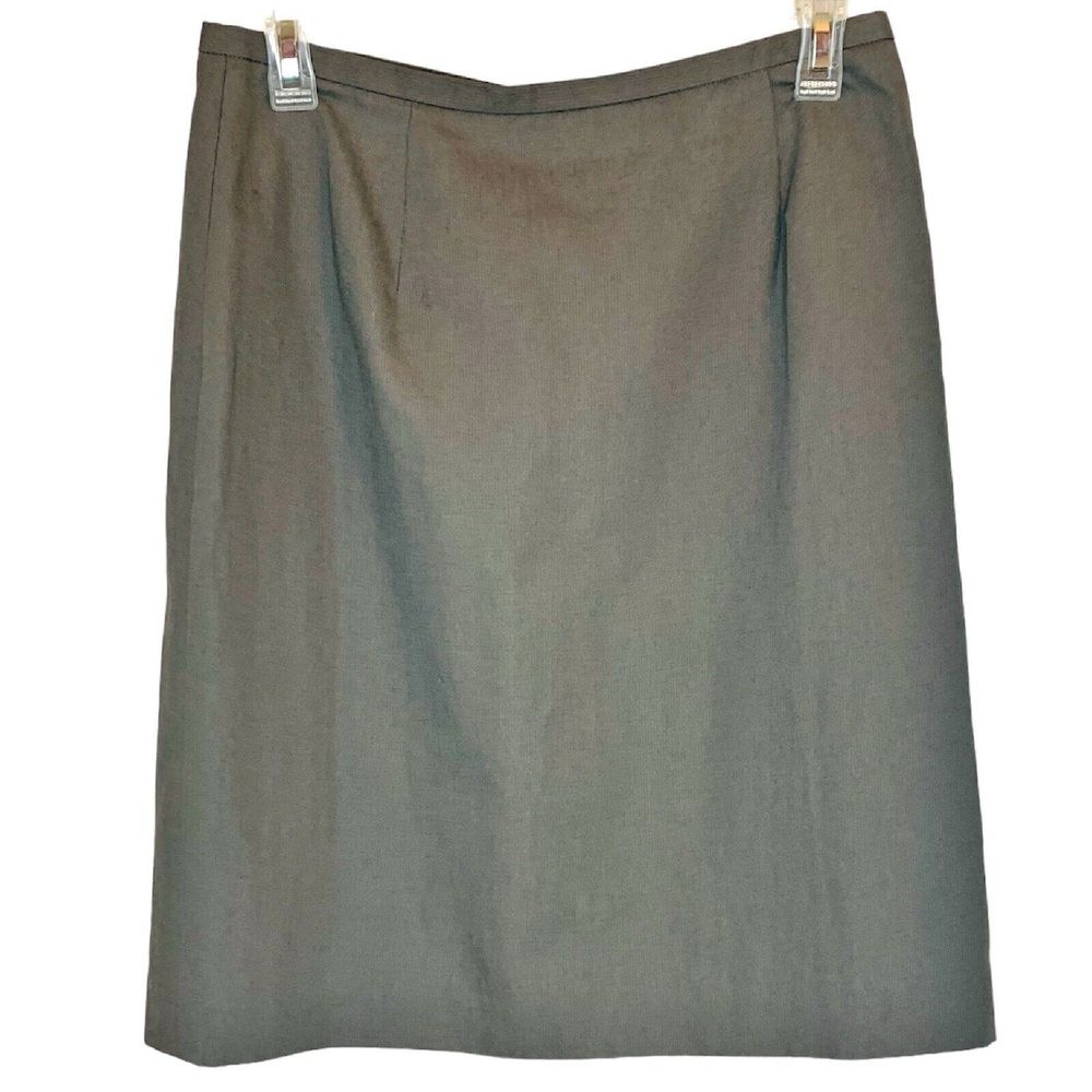 Banana Republic‎ Cotton Linen A-Line Skirt Size 10 Olive Green Made in Italy